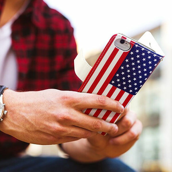 星条旗の 手帳型 スマホケース （iPhone7 iPhone8 対応ケース） USA FLAG ブックタイプ アメリカ国旗 西海岸風 インテリア アメリカン雑貨
