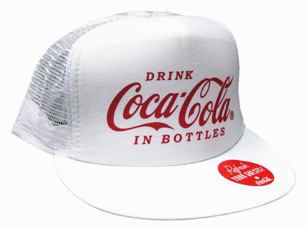 コカ・コーラ（Coca-Cola）アメリカン メッシュキャップ ホワイト COCA・COLA CAP アメカジ カジュアル【ベースボールキャップ】帽子 ブランド ドリンク アメリカ雑貨 アメ雑貨 コカコーラ 西海岸風 インテリア アメリカン雑貨のサムネイル