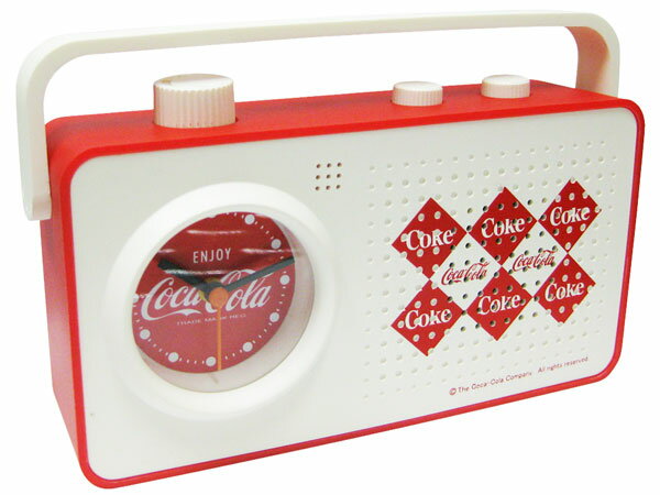 【コカコーラ ラジオ アラーム クロック】目覚まし時計（Coca-Cola ダイヤモンド JJ10） 西海岸風 インテリア アメリカン雑貨