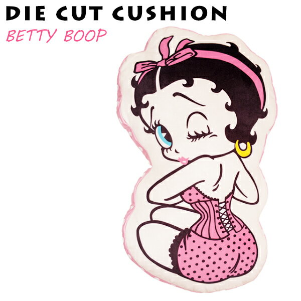 クッション ベティちゃん ピンク ドット 水玉 BETTY BOOP オールドアメリカン おしゃれ 洗濯 ガレージ ソファー かわいい 西海岸風 インテリア アメリカン雑貨