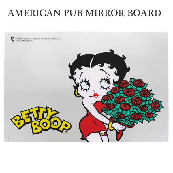 ベティちゃん パブミラー (ローズ) 看板 鏡 壁掛け アクリル 赤 ドレス BETTYBOOP おしゃれ オールドアメリカン ダイナー 店舗 装飾 西海岸風 インテリア アメリカン雑貨