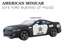 2015年 フォード マスタングGT ポリス (ミニカー 12.5cm) パトカー Ford Mustang つや消し黒 マットブラック 警察車両 アメ車 クーペ プルバック おもちゃ 車 ビンテージカー 西海岸風 インテリア アメリカン雑貨