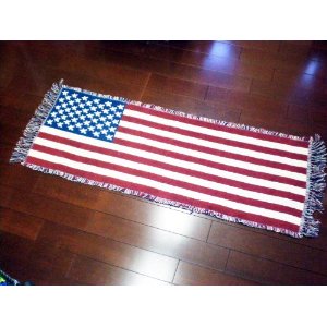 キッチンマット 星条旗柄 45×120cm スタンダードホワイト ラグマット 玄関マット フロアマット アメリカ雑貨 アメ雑貨 アメ雑 西海岸風 インテリア アメリカン雑貨