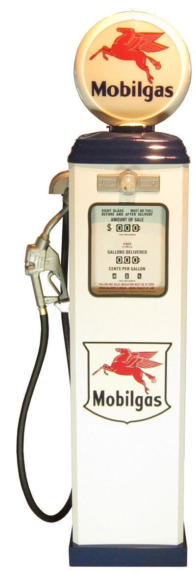 1950年代のガスポンプ Mobilgas（モービルガス）ライト付き オブジェ 195cm 《GAS PUMP》 プロモーション ガレージ 西海岸風 インテリア アメリカン雑貨