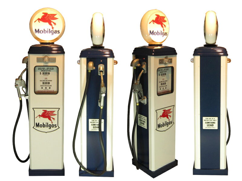 1950年代のガスポンプ Mobilgas（モービルガス）ライト付き オブジェ 195cm 《GAS PUMP》 プロモーション ガレージ 西海岸風 インテリア アメリカン雑貨