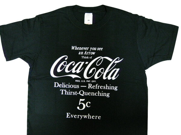 楽天ラヴィアンローズ アメリカン雑貨Coca-Cola コカコーラ プリントTシャツ ブラック（CC-VT10-BK） ロゴT USA アメカジ 西海岸風 インテリア アメリカン雑貨