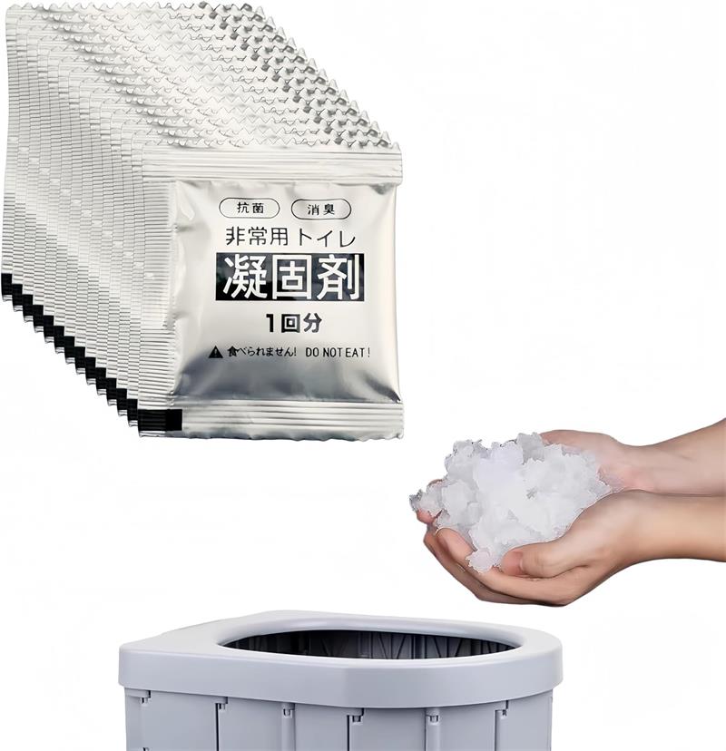 1.本品はポータブルトイレ凝固剤、個別包装されているので持ち運びに便利です。バッグやポケットに入れて簡単に持ち運べます。1回に1パックずつなので、使いやすく、保管も簡単です。2.アウトドアや登山、キャンプなどでトイレに行きたくなったとき、凝固剤を簡易トイレに流し込み、尿や便がすぐに固まるのでとても便利です。3.この凝固剤は操作が簡単です、液体に触れるとすぐに固まります。吸水性ポリマーを配合しており、強力な吸水力を持っています。4.防災トイレに凝固剤を注入する、可以?菌消毒。人々の健康を守り、病気を予防します。5.屋外で簡易トイレを使用する場合、強力な消臭力を持った臭い対策に本製品をご使用ください。1.本品はポータブルトイレ凝固剤、個別包装されているので持ち運びに便利です。バッグやポケットに入れて簡単に持ち運べます。1回に1パックずつなので、使いやすく、保管も簡単です。2.アウトドアや登山、キャンプなどでトイレに行きたくなったとき、凝固剤を簡易トイレに流し込み、尿や便がすぐに固まるのでとても便利です。3.この凝固剤は操作が簡単です、液体に触れるとすぐに固まります。吸水性ポリマーを配合しており、強力な吸水力を持っています。4.防災トイレに凝固剤を注入する、可以?菌消毒。人々の健康を守り、病気を予防します。5.屋外で簡易トイレを使用する場合、強力な消臭力を持った臭い対策に本製品をご使用ください。