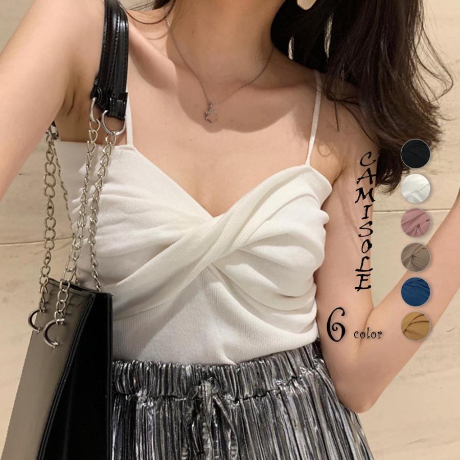 乐天商城 - キャミソール ビスチェ オフショルダー サマーニット 無地 レディース トップス【ネコポスのみ】 長袖 セーター 秋冬 オフィス 重ね着風 柄 ゆったり おしゃれ キレイめ かわいい 40代 50代 30代