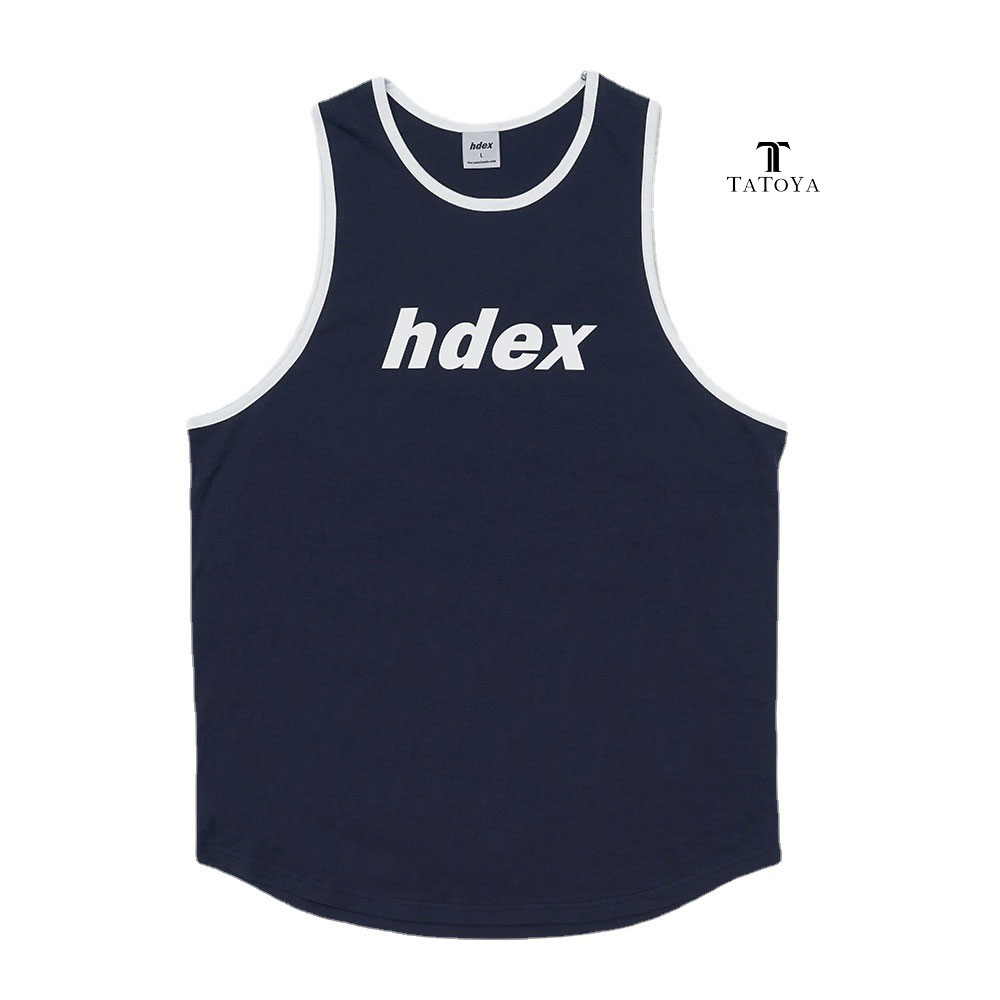 メンズ タンクトップ トップス 袖なし ブランド TATOYA トレーニング ジムウェア 男性 英字 プリント インナー Tシャツ クルーネック 運動着 フィットネス スポーツウェア
