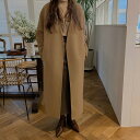 ELIM ウール リバー ロングノーカラーコート