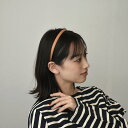 ネコポス送料無料 レザータッチカチューシャ キャメル/ブラック