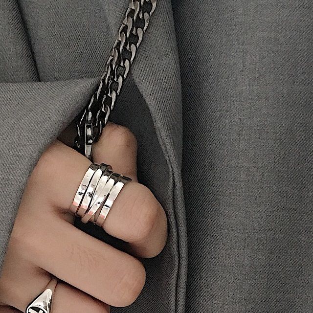 ネコポス配送 SV925 5連リング 指輪 シルバー(4)