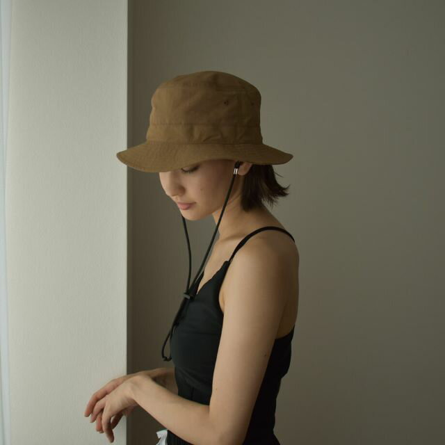 ストラップ付き ビーチハット モカベージュ/カーキ/ブラックのサムネイル