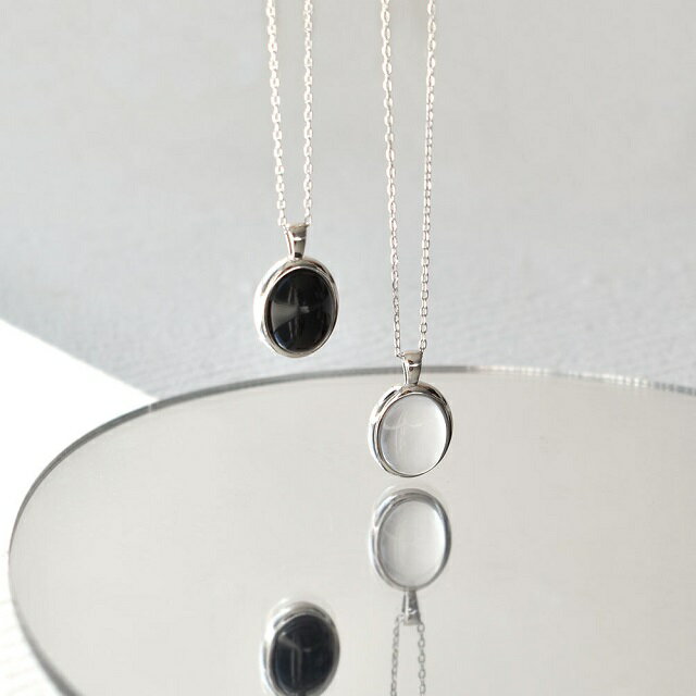 楽天THE USEFUL STAND【ネコポス送料無料】 ance SV925 Oval Natural Stone Necklace