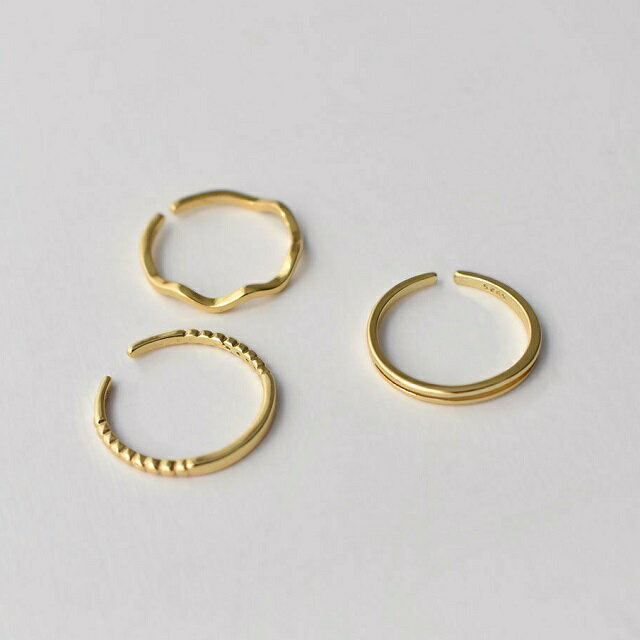 【ネコポス送料無料】 ance SV925 Three Design Set Ring