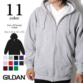 GILDAN ギルダン8.0oz U.Sフィット フルジップ スウェットパーカー 18600