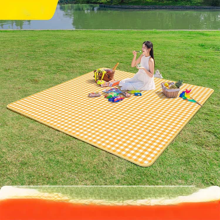 ピクニックシート洗えるレジャーシートアルミシート大人200x180cmチェック大きいレ...