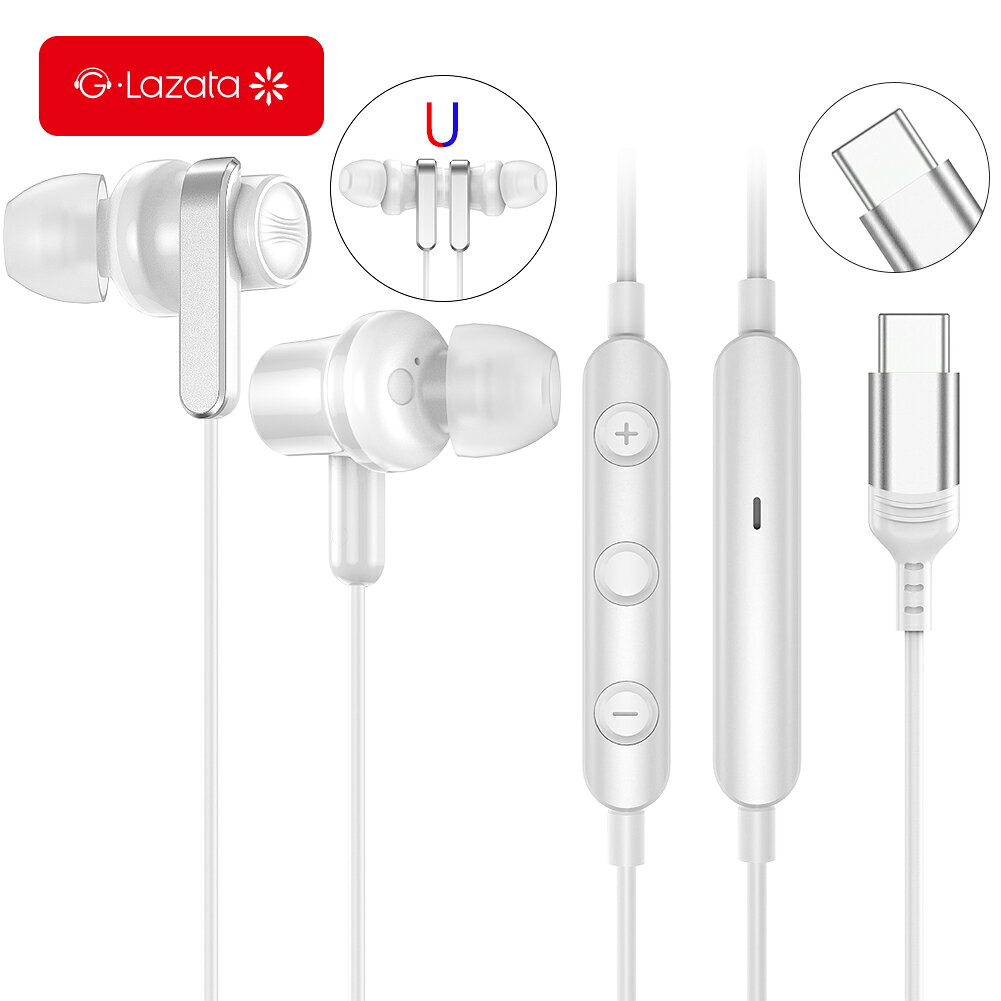 【～9/24 01:59 お買い物マラソン 期間限定P5倍】【新製品100円クーポン】Lazata Type C 有線イヤホン カナル型 ステ…