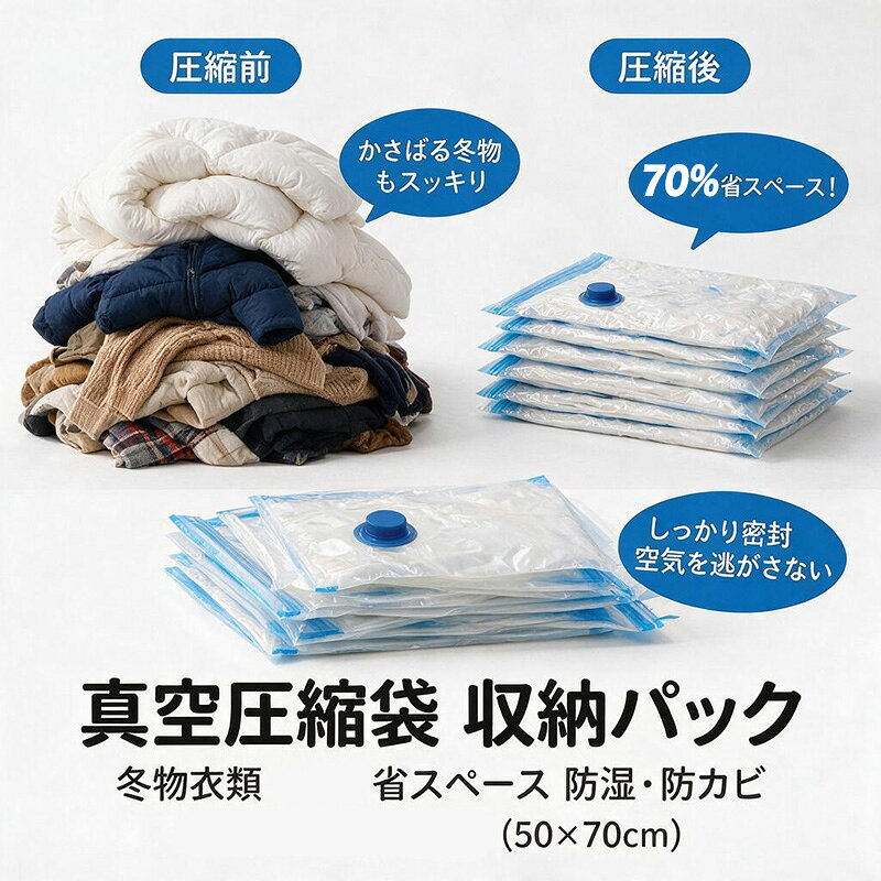 【半額】 圧縮袋 厚手 高密封 衣類圧縮袋 50×70 真空袋 収納袋 掃除機?吸引機対応 旅行 毛布 衣類 寝具 掛け布団カバー 旅行用 吸引機 防湿?防塵?防臭?防カビ 衣類収納 布団収納 布団圧縮 引越し 耐久性 lazybear-10000084 Lazybear サンプル画像2