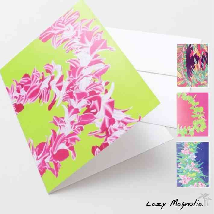 グリーティングカード メッセージカード ギフトカード ポストカードサイズ 夏 ハワイ ハワイアン 封筒付き おしゃれ かわいい 花 ボタニカル 蘭 ラン オーキ...