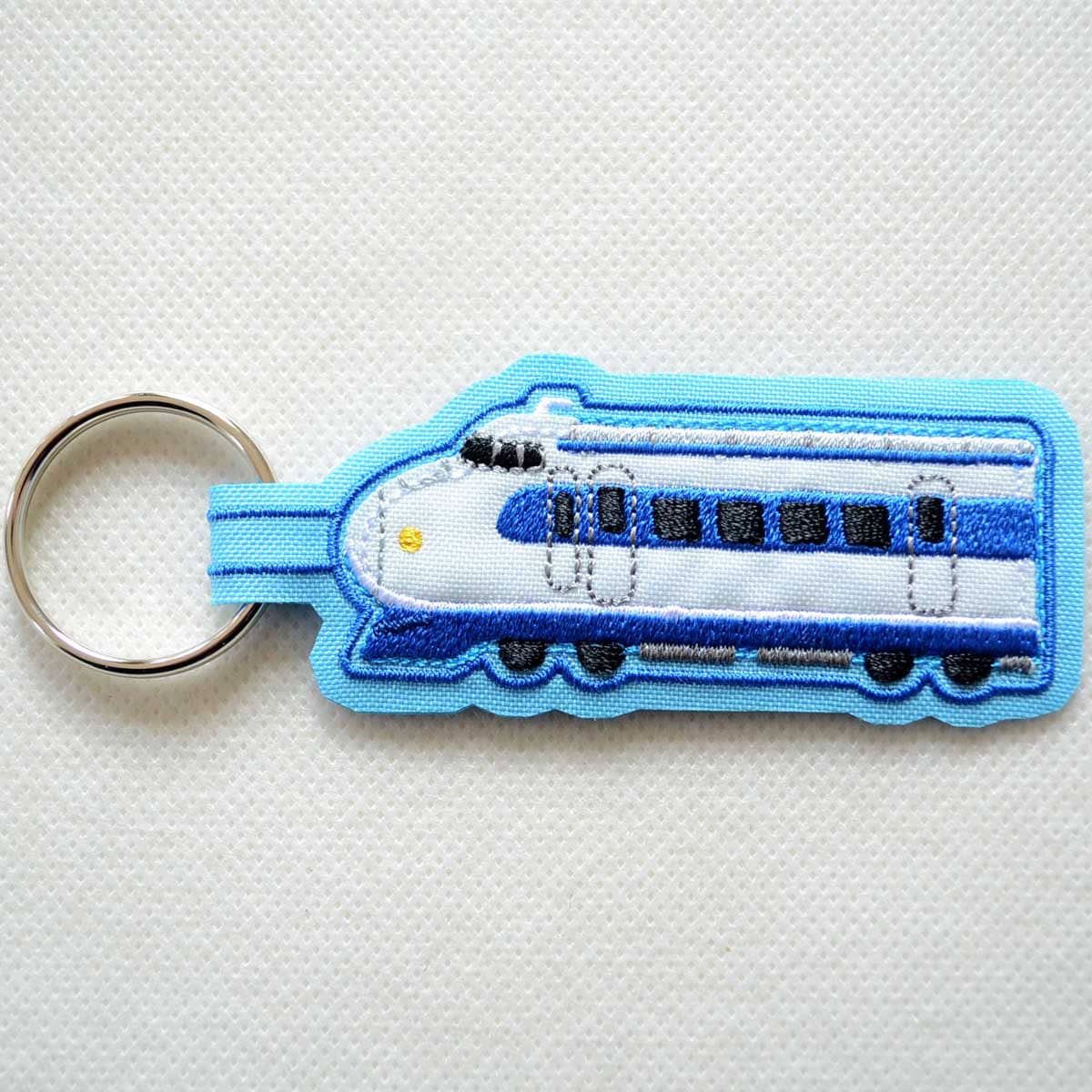 樂天商城 - キーホルダー キーリング トレイン 刺繍 0系 新幹線 TR680-TR451 大人向け 子供向け 服 グッズ おしゃれ 電車 イニシャル 数字 入園 名前 キャラクター