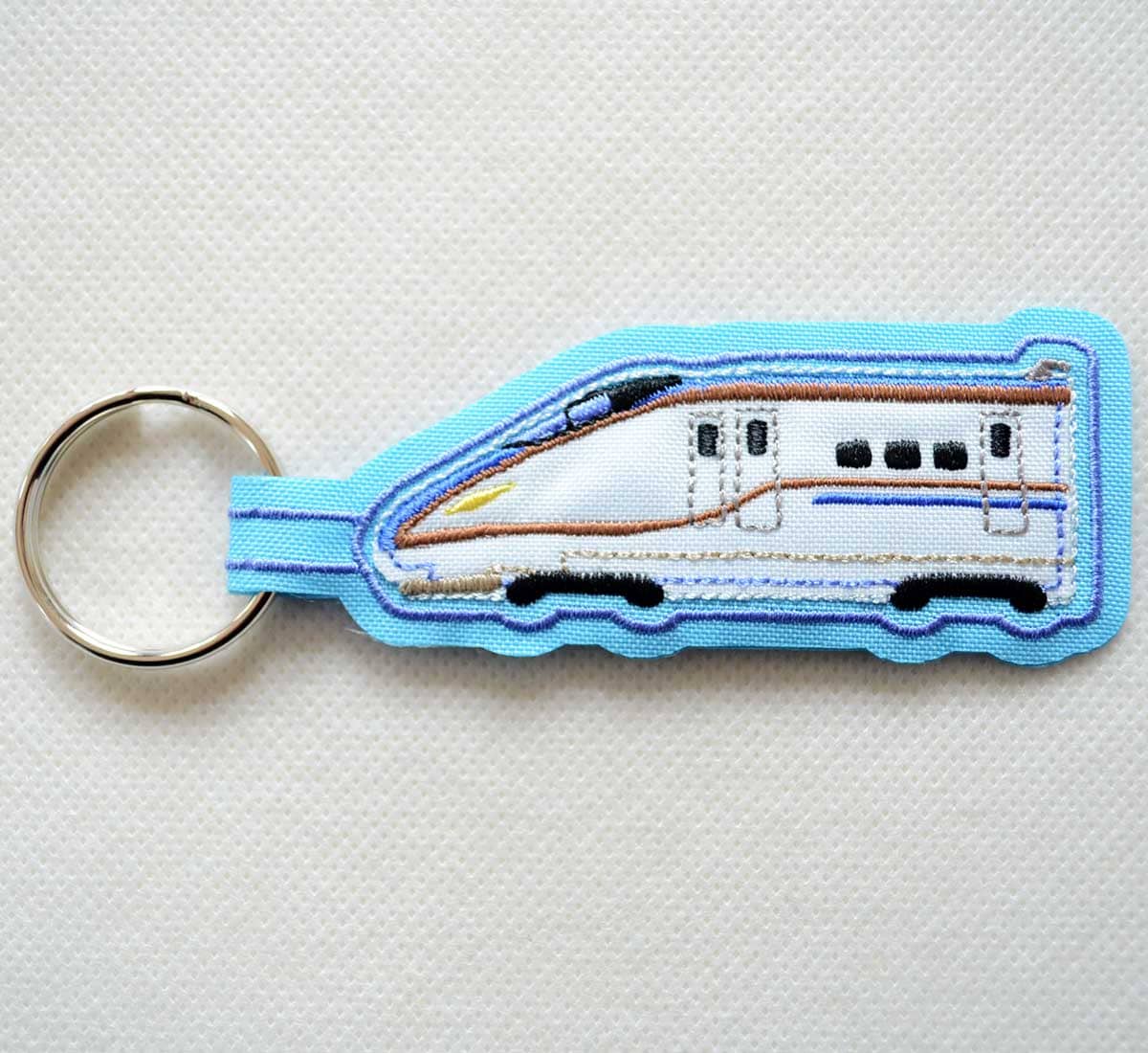 樂天商城 - キーホルダー キーリング トレイン 刺繍 E7系 北陸新幹線 TR680-TR455 大人向け 子供向け 服 グッズ おしゃれ 電車 イニシャル 数字 入園 名前 キャラクター