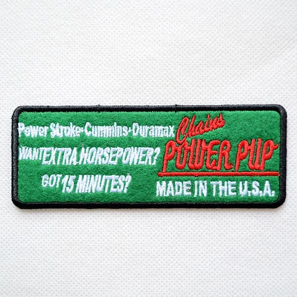 USAアドバタイジングワッペン Chains POWER PUP(グリーン&ブラック) 100831-5 ワッペン アイロン ブランド 通販 アップリケ ブレザー シャツ エンブレム アルファベット イニシャル ミリタリー カンパニー 名前 キャラクター