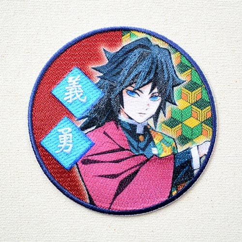 ワッペン鬼滅の刃冨岡義勇とみおかぎゆうPML1201-PML07ワッペンアイロンブランド通販アップリケブレザーシャツエンブレムア