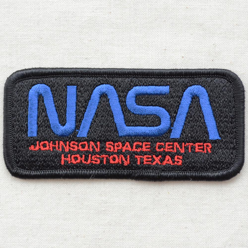 ロゴワッペン NASA ナサ(ブラック&ブルー/レクタングル