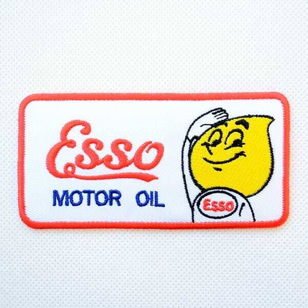 ワッペン Esso モーターオイル E198 ワッペン アイロン ブランド 通販 アップリケ ブレザー シャツ エンブレム アルファベット イニシャル ミリタリー カンパニー 名前 キャラクター