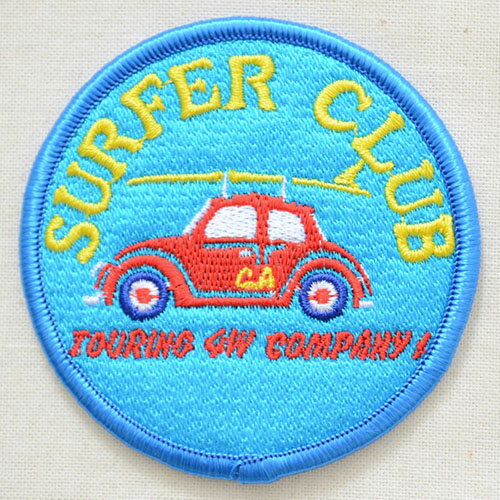 【クーポン配布中】ワッペン Surfer Club サーファークラブ(車) MTW-092 アイロン アップリケ パッチ アルファベット エンブレム 名前 ミリタリー 車 ディズニー ワッペン