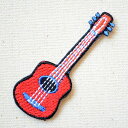 ワッペン ギター/Guitar 楽器 レッド(SSサイズ) MTW-306 アイロン アップリケ パッチ アルファベット エンブレム 名前 ミリタリー 車 ディ...
