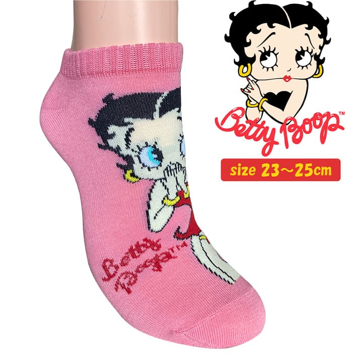 樂天商城 - 靴下 カワイイレディース アンクルソックス 女性用 PASTEL RED レッド ベティーブープ BB012