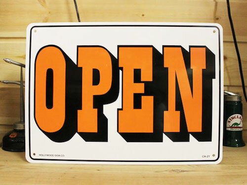 看板/プラスチックサインボード オープン/クローズド Open/Closed(両面プリント) CA-21 *メール便不可 木製 ガレージ 庭 メッセージ 什..