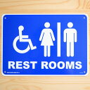 看板/プラスチックサインボード レストルーム(トイレ) Rest Rooms CA-54 木製 ガレージ 庭 メッセージ 什器 店舗什器 アメリカ雑貨 アンティーク ボード ロード アメリカ