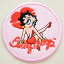 ワッペン ベティブープ Betty Boop(キスマーク/ラウンド) BBW-004 アイロン アップリケ パッチ アルファベット エンブレム 名前 ミリタリー 車 ディズニー ワッペン