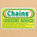 アドバタイジングステッカー(L) Chains Cheese Snack イエロー/グリーン 長方形 シール アメリカン 防水仕様 078