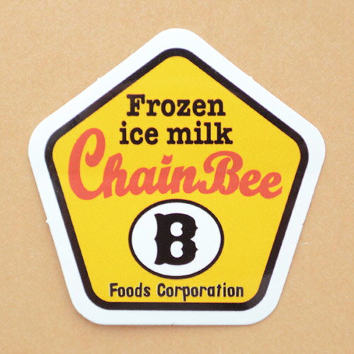 樂天商城 - アドバタイジングステッカー(S) ChainBee イエロー/ブラック 五角形 シール アメリカン 防水仕様 JE-S14