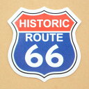 アドバタイジングステッカー(S) Historic Route66 ルート66 ブルー/レッド シール アメリカン 防水仕様 JE-S53