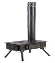 キャプテンスタッグ(CAPTAIN STAG) ストーブ BBQ KAMADO かまど 煙突 ガラス窓付 角型ストーブ 収納バッグ付き UG-75 ブラック 幅...