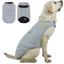 ドッグウェア 犬服 中型犬 大型犬向け 小型犬もあり リバーシブル リード穴あり 防水 防寒 マジックテープ コート ジャケット ベスト 秋冬 灰3XL