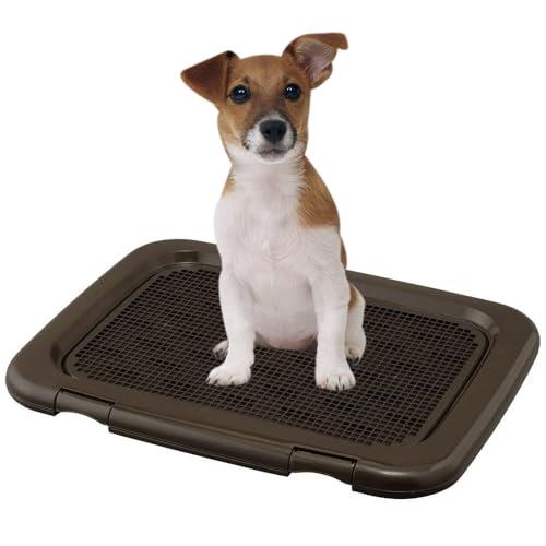 アイリスオーヤマ(IRIS OHYAMA) 犬 トイレ メッシュカバー付 フチもれしにくいトレーニングペットトレー ワイド 銀イオン配合 抗菌 チャコールグレー