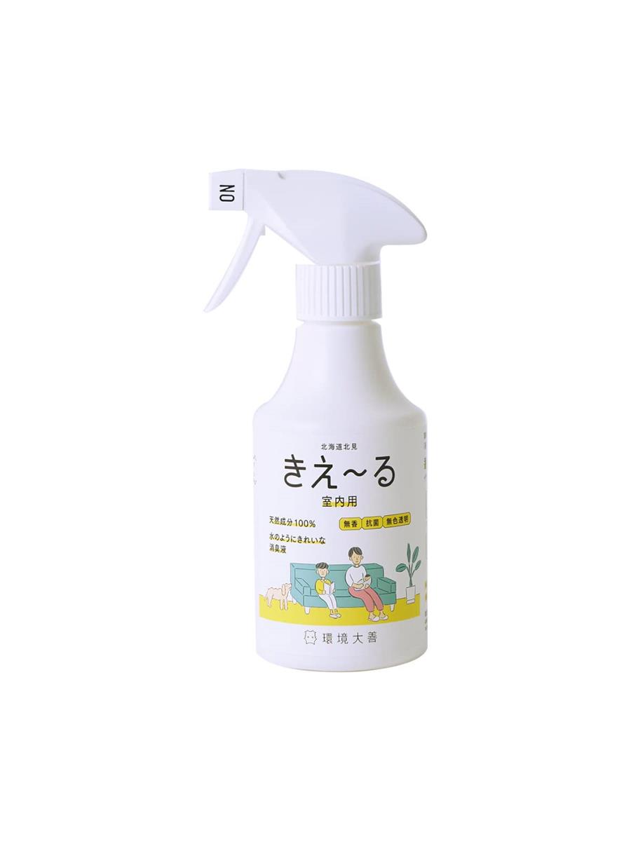 環境ダイゼン 消臭スプレー 室内用 280ml 無香料 きえ~る 善玉活性水 肌に触れても安全 マスク消臭 1本入 透明スプレータイプ