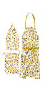 レップ(Rep) habituel(アビチュアル) ブロンマ キッズエプロン3Pセット イエロー 花柄 バンダナ・巾着付き 綿100%使用 洗濯機対応 子供用 ...