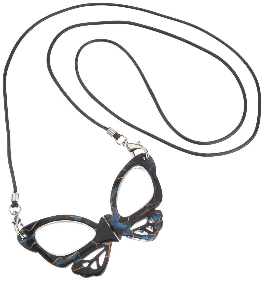 PEARL ペンダントルーペ 折りたたみ 1.75倍 3.5倍 蝶 ネイビー PR-804