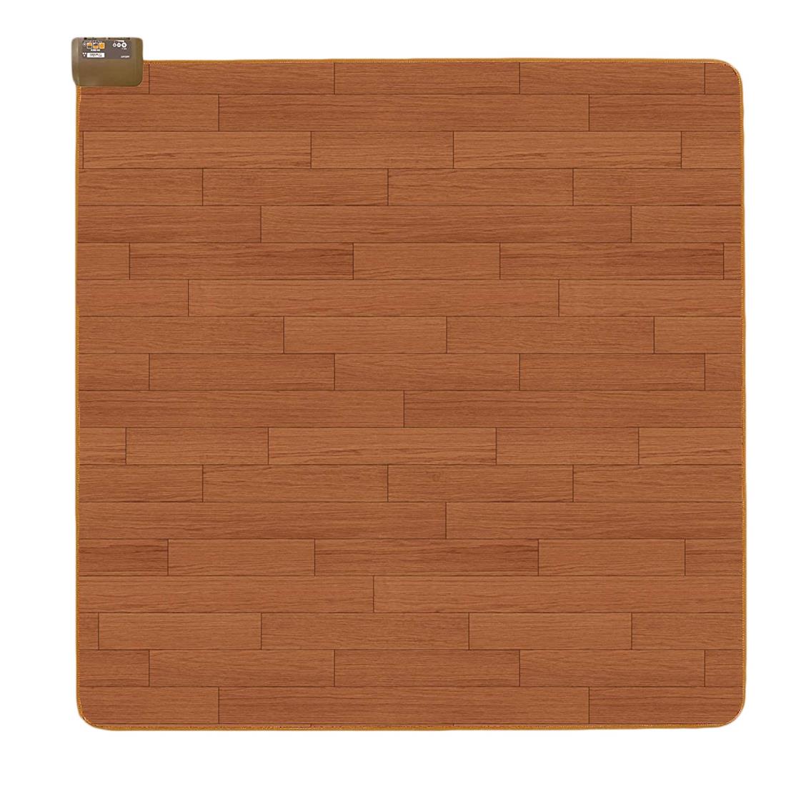 ライフジョイ ホットカーペット 2畳 本体 フローリング調 電気カーペット 176cm×176cm 暖房面切替 キッ..