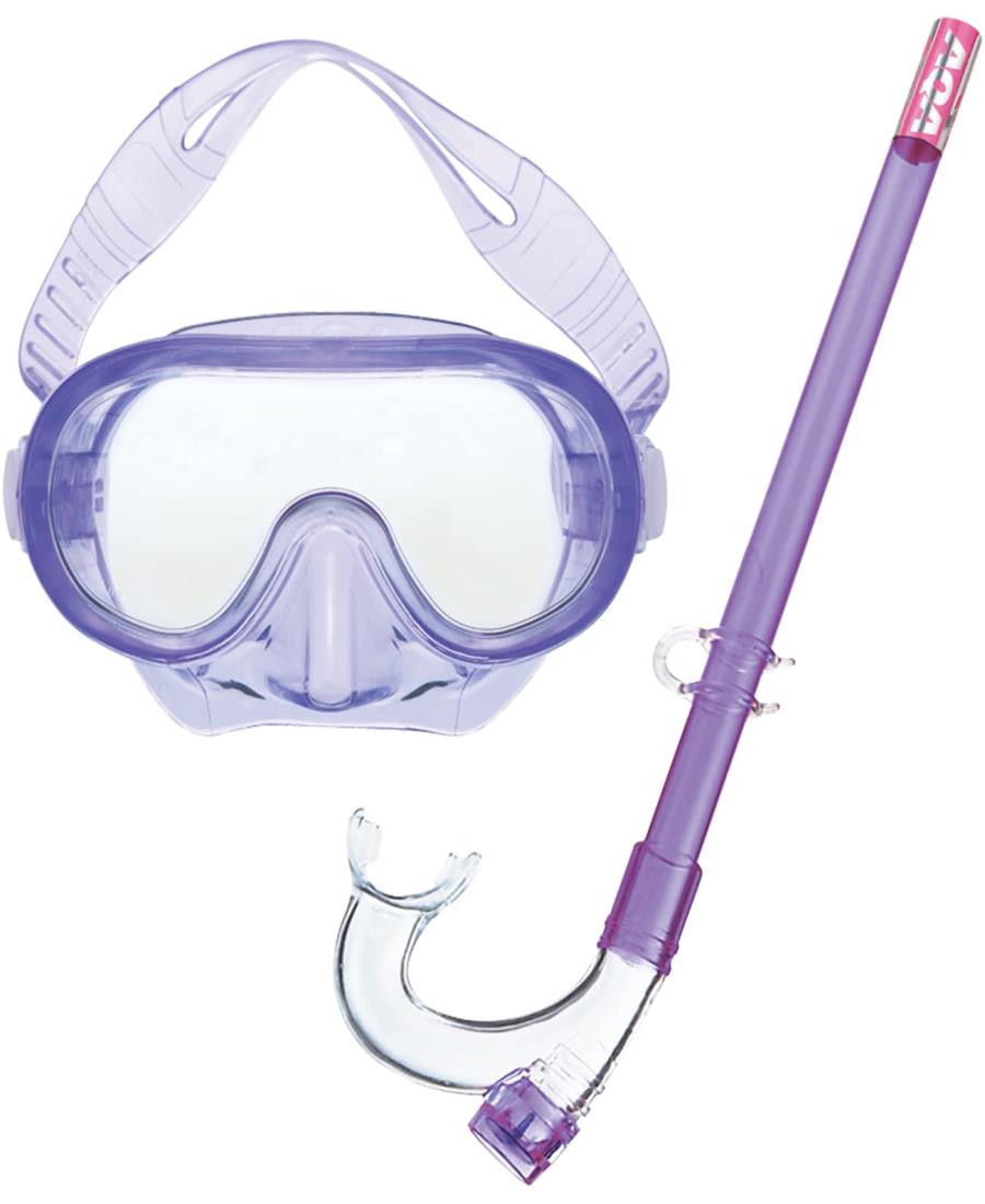 エーキューエー(AQA) マリンスポーツ スノーケル SEA-J 2点セットV クリスタルパープル(1700) KZ9154 4-9歳向け