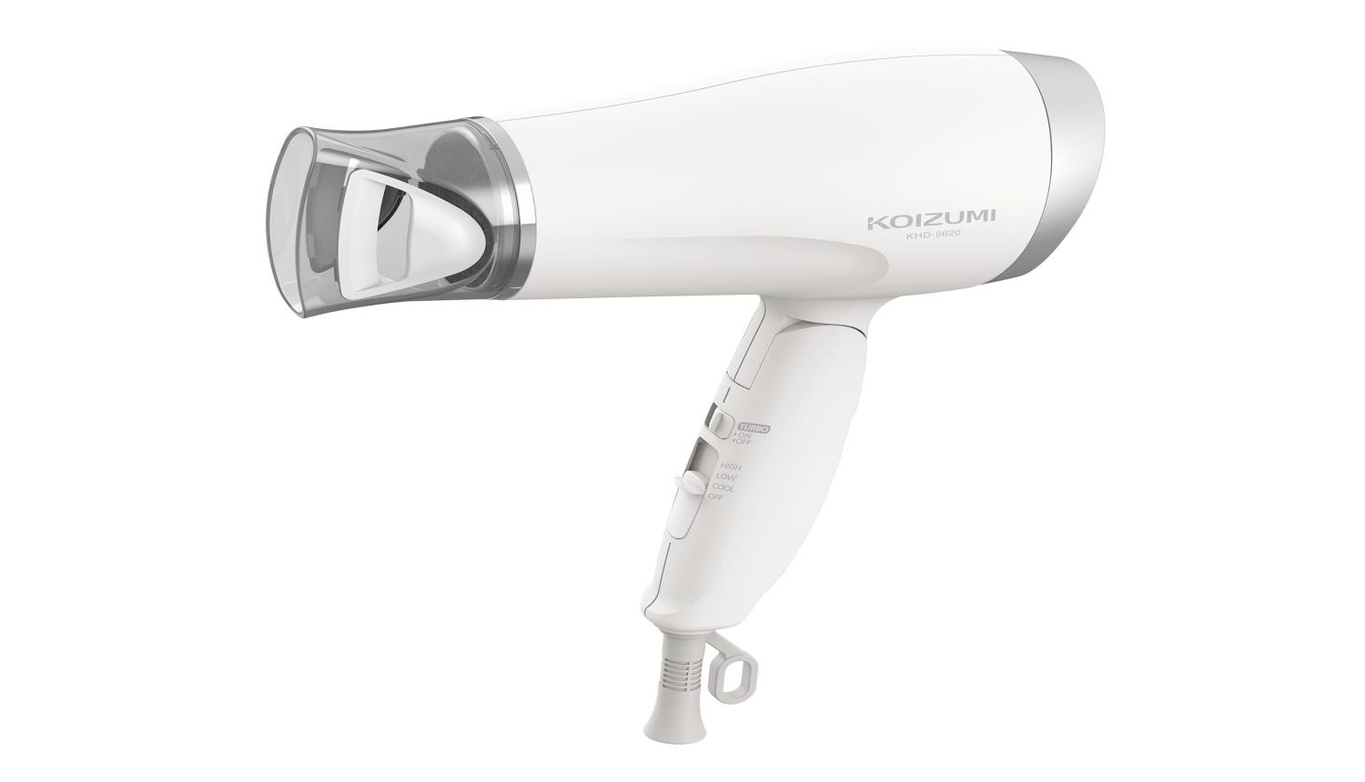 コイズミ ヘアドライヤー マイナスイオン 軽量 コンパクト ホワイト KHD-9620/W
