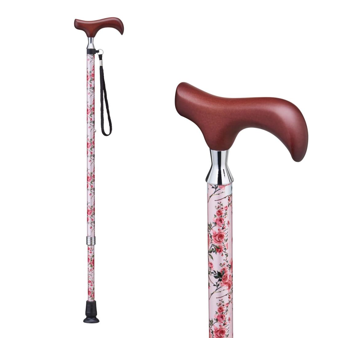 ケイ・ホスピア 愛杖 Eシリーズ 伸縮タイプ ピンク花柄 E-252A