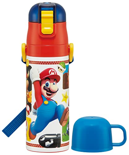 スケーター 水筒 430ml スーパーマリオ 23 子供用 直飲み コップ飲み 2WAY コップ付き ステンレス SKDC4-A